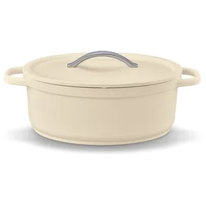 Cocotte ovale beige 31 cm 6 L - Beka pas cher