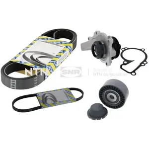 SNR Pompe à eau+Jeu de courroie trapézoïdale à nervures pour PEUGEOT: 301, 308 & CITROËN: C-Elysée (Ref: KAP859.490)