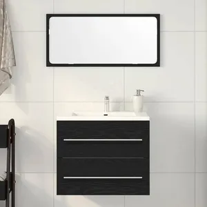 VIDAXL Autumn saleMeuble pour Vasque à Poser/Meuble WC - Meuble de salle de bain avec lavabo chêne noir 60x385x48 cm 2025867250 pas cher