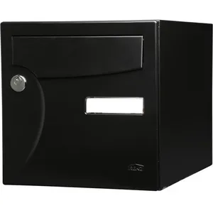 Renz - Boîte aux lettres normalisée 2 portes extérieur acier noir mat pas cher