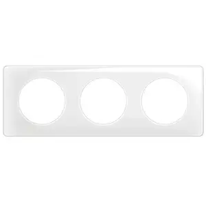 Plaque de finition - LEGRAND - Céliane - 3 postes - Blanc - Plastique pas cher