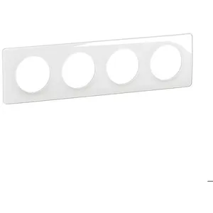 Plaque de finition Céliane 4 postes - Blanc Emaillé - LEGRAND - Plasti... pas cher