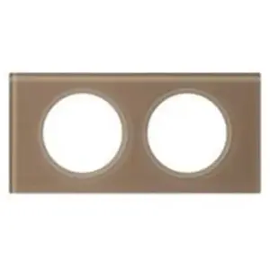 LEGRAND Celiane Plaque de finition 2 postes verre mokaVendu parcdiscount