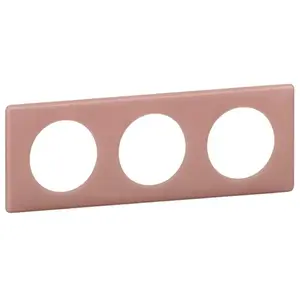 LEGRAND Plaque de finition 3 postes Céliane finition Poudré Vieux Rose pas cher