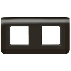 Plaque de finition + support 2x2 modules Mosaic - noir - Legrand pas cher
