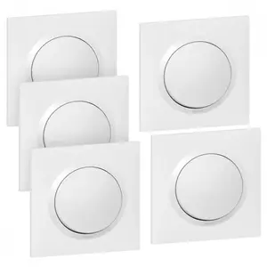 Lot de 5 interrupteurs va-et-vient complet, LEGRAND Dooxie, blancVendu parcdiscount
