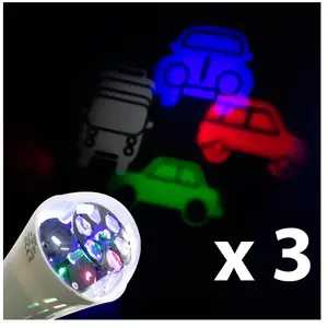 SAMPA Lot 3 Ampoules LED E27 projecteur motifs CARS Eclairage enfants pas cher
