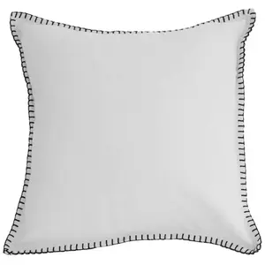 Coussin en coton lavé 40x40 cm spirit blanc, par Soleil d'Ocre pas cher