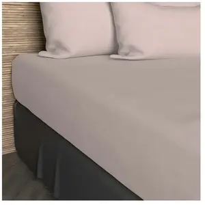 Soleil d'Ocre 613827 Drap Housse Coton 57 Fils Uni Rose 140 x 190 cm pas cher