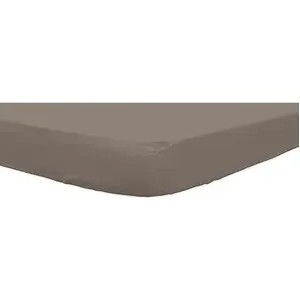 Soleil d'Ocre 611829 Drap Housse Coton 57 Fils Uni Taupe/Ecru 90 x 190 cm pas cher