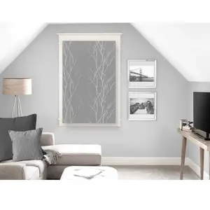 Soleil d'ocre, Liane Brise-bise Dévoré, Polyester, Gris, 60x90 cm pas cher