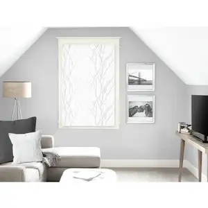 Soleil d'ocre, Liane Brise-bise Dévoré, Polyester, Blanc, 60x90 cm pas cher