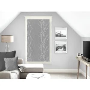 Soleil d'ocre, Liane Brise-bise Dévoré, Polyester, Gris, 60x120 cm pas cher