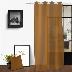 Voile oeillets en coton lavé 135x250 cm SPIRIT bronze par Soleil d'Ocre pas cher