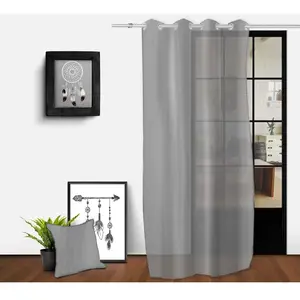 Soleil d'ocre Rideaux et Draperies, Coton, Gris, 140 x 250 cm pas cher