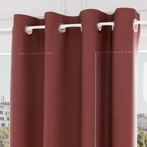 Voile oeillets jacquard VELVET terracotta, par Soleil d'ocre pas cher