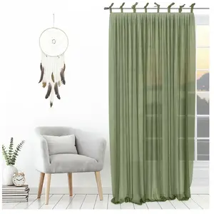 Comparateur de prix : Soleil d'ocre Voilage à nouettes, Vert, 140 x 250 cm