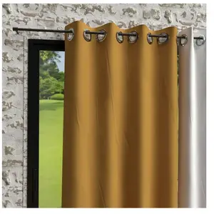 Soleil d'ocre Rideau à oeillets 135x250 cm BOHEME moutarde pas cher