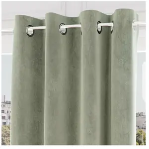 Comparateur de prix : Rideau oeillets en velours VELVET vert, par Soleil d'ocre