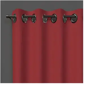 SOLEIL D'OCRE Rideau occultant à oeillets 140x180 cm rouge pas cher