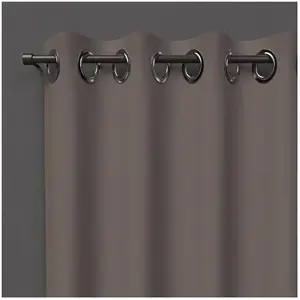 Soleil d'ocre Rideau à oeillets 140x180 cm OCCULTANT moka. Rideau occulte la lumière. Prêt à poser Taille spéciale pour fenêtre avec radiateur pas cher