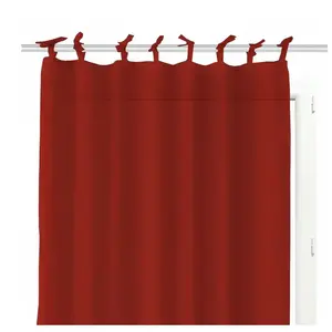 Soleil d'ocre, Panama Voilage en Coton à nouettes 135x250 cm Panama Coton Rouge pas cher