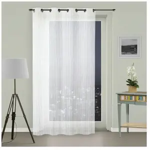 Comparateur de prix : SOLEIL D'OCRE Voilage à oeillets Maélis - 135x250 cm - Blanc et gris