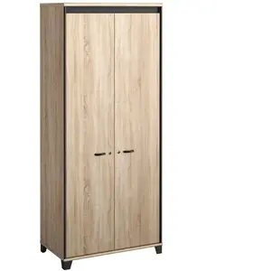 CALICOSY Armoire 2 portes - Industriel - Décor Bois - Mambo - GamiVendu parcdiscount