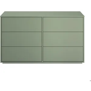 GAMI Commode 6 tiroirs effet bois couleur vert Arcilla pas cher