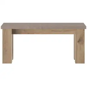 GAMI Banc de table carrée effet bois chêne clair et finition minérale pas cher