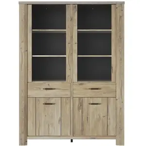 Vaisselier 4 portes effet bois chêne clairVendu parcdiscount