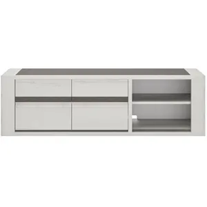 GAMI Meuble tv 2 portes effet bois chêne 190cm avec tablettes pas cher
