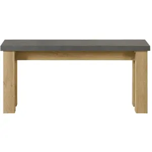 GAMI Banc pour table carrée effet bois chêne clair/beige résistant pas cher