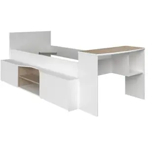 Parisot Lit combiné enfant avec rangements et bureau CLOE - 90 x 200 cm - Déco... pas cher
