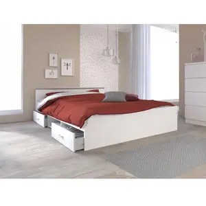 PARISOT ZODIAC Lit adulte 140 x 190 cm - Contemporain - Blanc mat pas cher