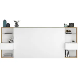 Comparateur de prix : Parisot Tête de lit avec chevets MISTA - 160 cm - Blanc et chêne