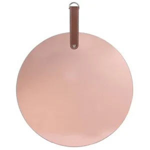 Miroir cuivre rose avec anse rond pas cher