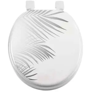 DOUCEUR D'INTERIEUR Abattant WC MDF Orbella blanc argent Autres Blanc pas cher