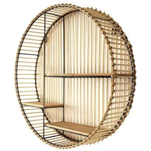 Etagère murale ronde java D53 Autres Beige pas cher