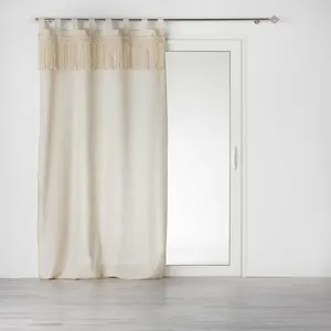 Rideau à passants 140x240 uni top macramé Samaya polycoton pas cher