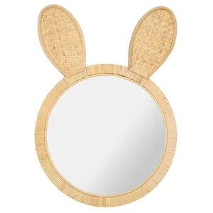 Miroir rotin lapin pas cher