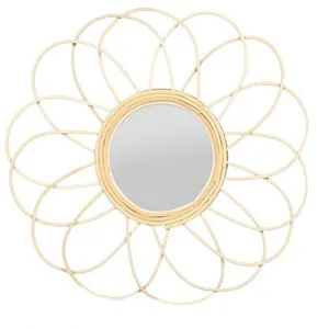 OSTARIA Miroir marguerite rotin D38.5 Autres Beige pas cher