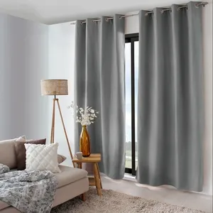 DECOSTARS Rideau occultant thermique 140x240 Nordica gris pas cher