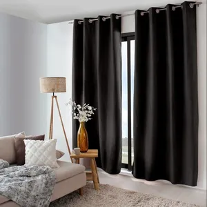 Rideau occultant thermique 140x240 Nordica noir 140 X 240 Noir pas cher