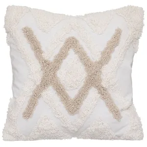 Housse de coussin tufté 40x40 cm 40 X 40 Blanc pas cher