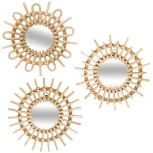 Atmosphera, créateur d'intérieur-Lot de 3 miroirs rotin soleil D28Vendu parcdiscount