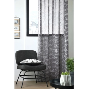 Voilage à oeillets 140x260 cm Capitales anthracite pas cher