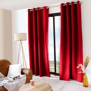 DECOSTARS Rideau thermique et occultant GLACIER 135x240 rouge pas cher