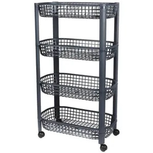 Desserte à roulettes en plastique 4 niveauxVendu parcdiscount