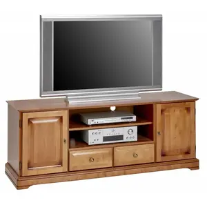 Comparateur de prix : BEAUX MEUBLES PAS CHERS Meuble tv 60 Pouces Merisier 2 Portes 2 Tiroirs - marron